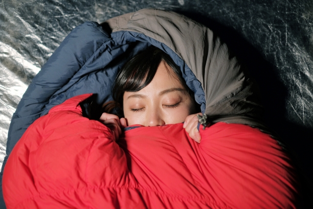 女子ソロキャン　秋　寝る時