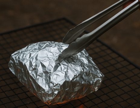 焚き火 ポップコーン アルミホイル