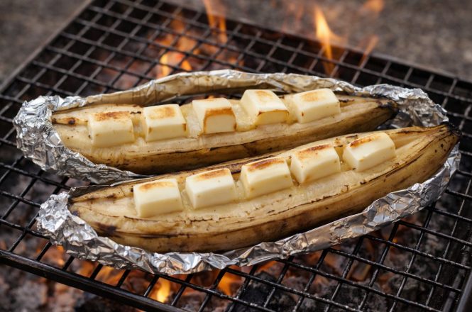 焚き火　チョコバナナ　キャンプ