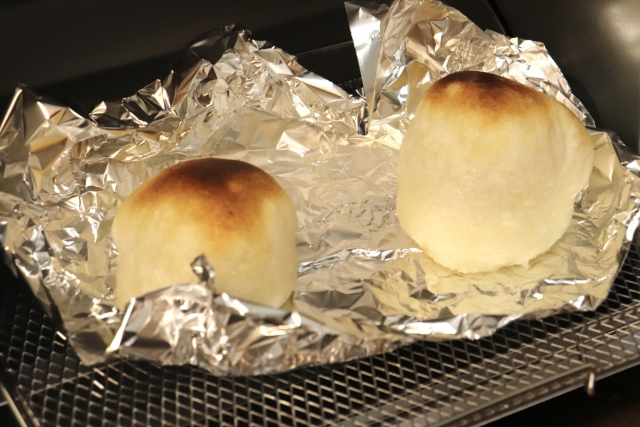 焚き火　餅　アルミホイル